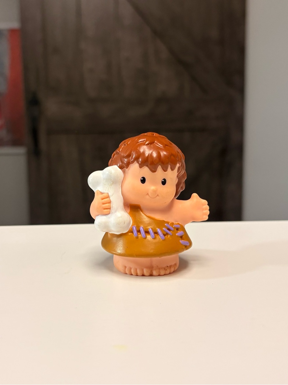 Fisher Price Little People JUNGLE BOY w/ BONE for DINO Dinosaur Caveman